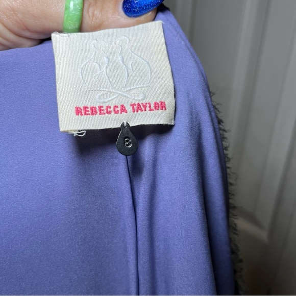 Rebecca Taylor 2 Pc Purple Tweed Dress Jacket‎ A Line Silk Classic Retro Office - Picture 2 of 16